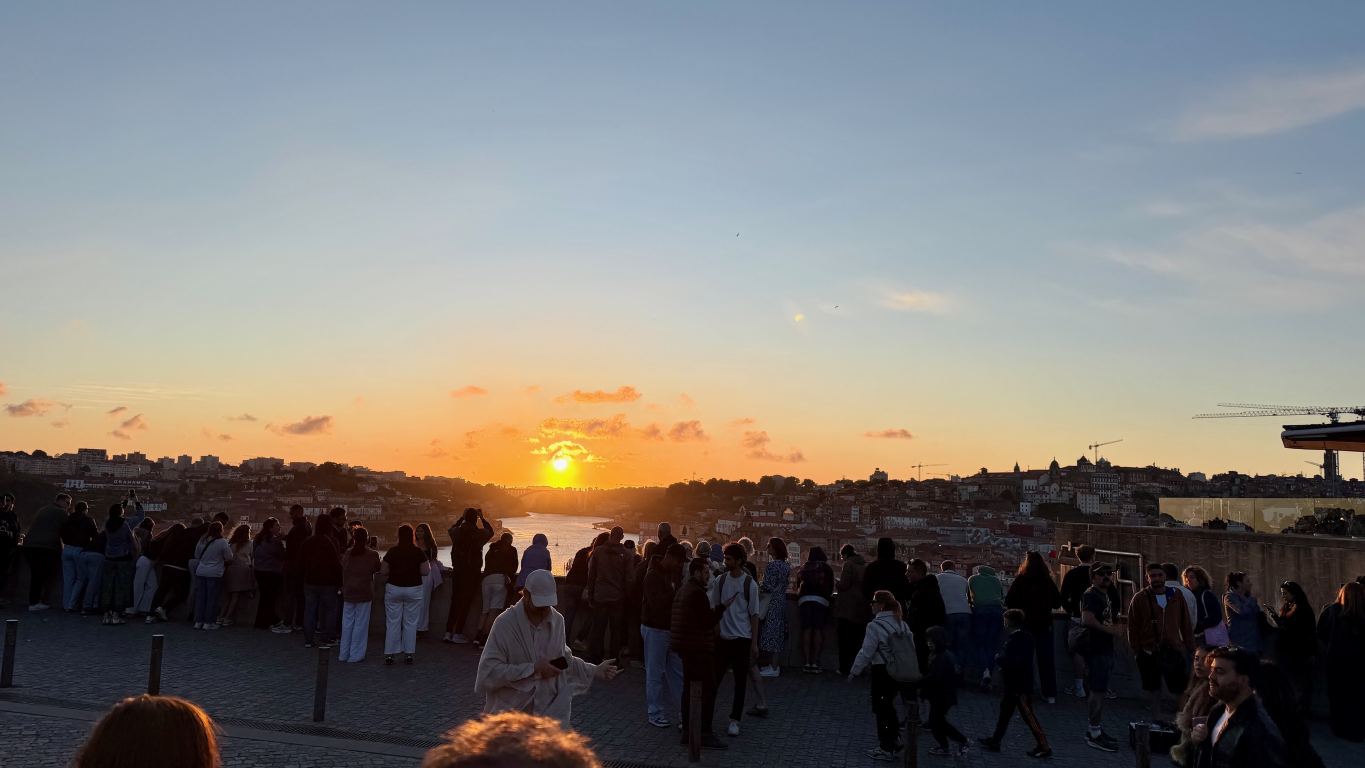 Sunset over Porto and the Douro from Jardim do Morro